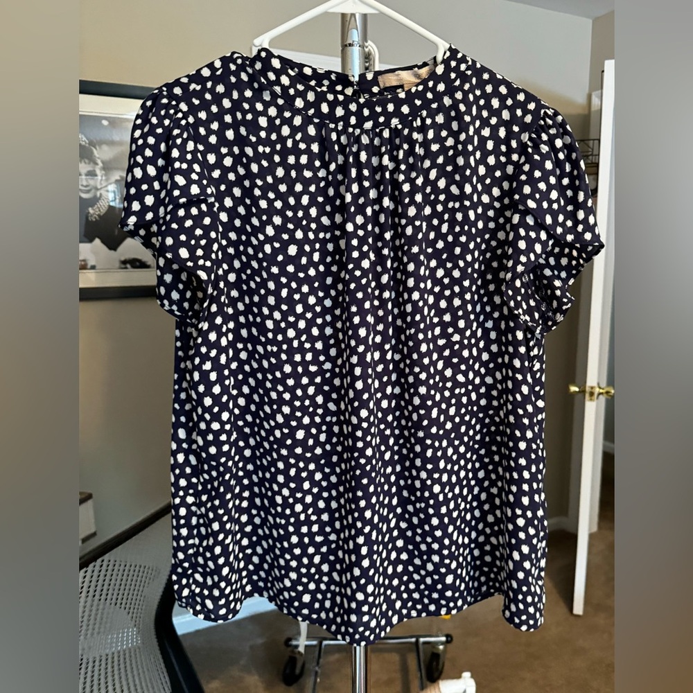 Navy and white blouse - Picture 3 of 6